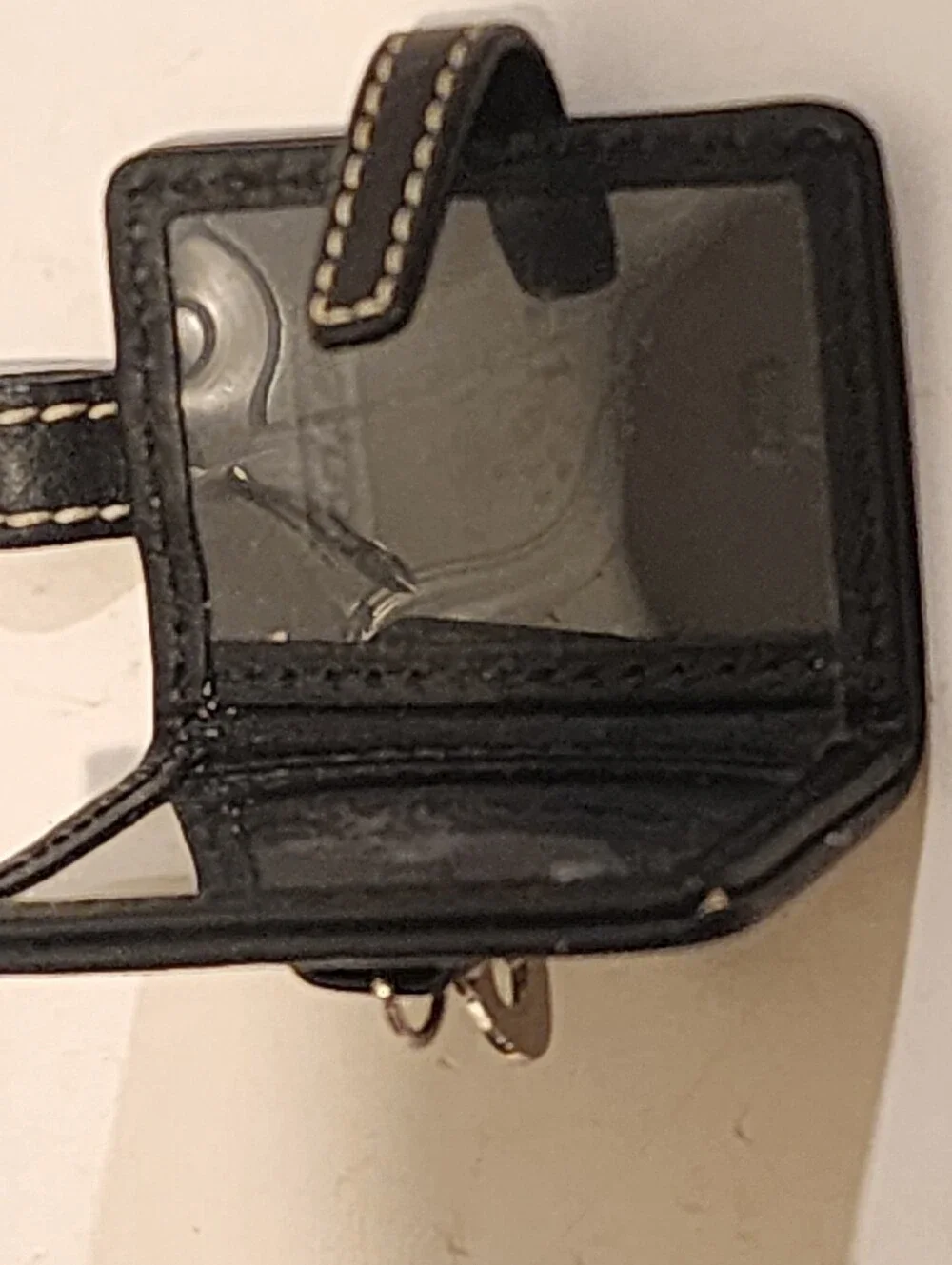 Vintage Y2K Coach Signature Patent Leather Photo Frame Keychain With Heart Charm